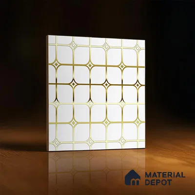 Highlighter Tiles  Tile TL 07253 Plana 8018 GLM (Gold) 1 ft x 1 ft Ceramic Matte Finish - 9 mm  | 2 mm Spacer is Mandatory (Sample)